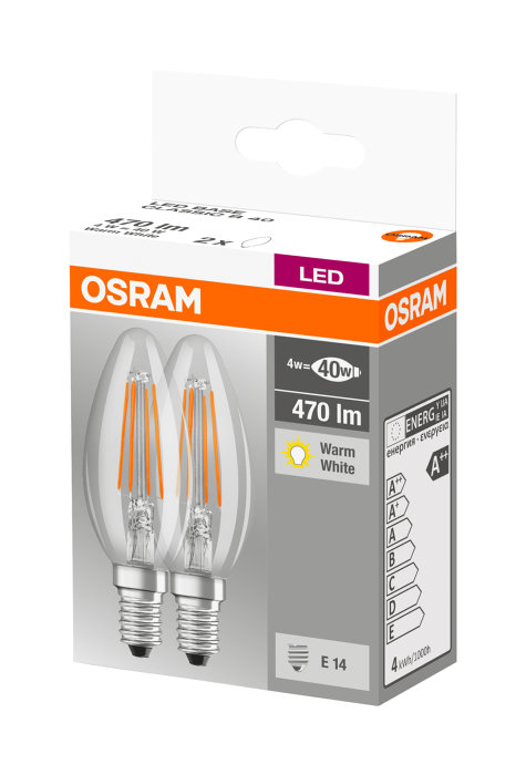 Kronlampa LED 4W E14 2-pack Osram